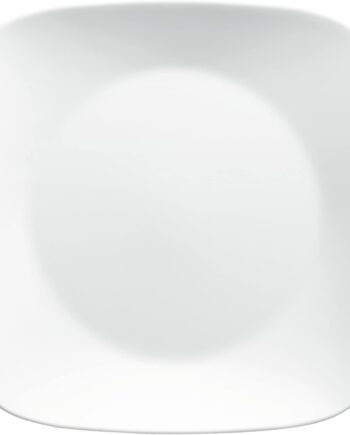 4-Pieces 10.25" Glass Dinner Plates, Chip & Crack Resistant Glass Dinnerware Set Plates, Pure White