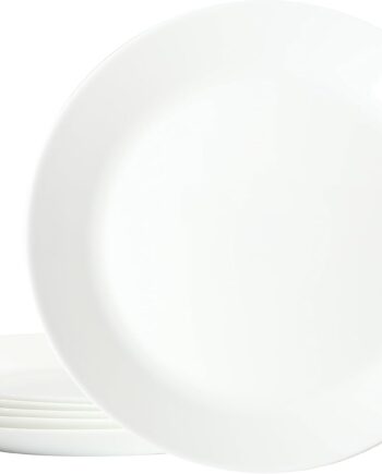 Ultra Round 6 Pack Opal Glass Break and Chip Resistant Dinner Plates