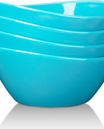 4 Pcs Ceramic Soup Bowls Set - 42 Ounces Kitchen Bowls for Cereal, Salad, Dessert, Serving Bowls  Bowl Set, Microwave, Dishwasher and Oven Safe, Steel Blue