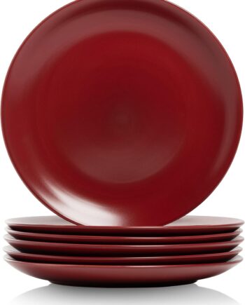 Matte 10.5"  Dinner Plate, Set of 6, Red