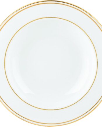 Gold Rimmed, Soup Bowl, White